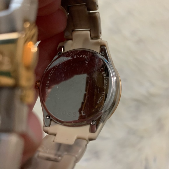 Fossil Stella Resin Rose Gold Crystal Ladies Watch - Picture 13 of 13